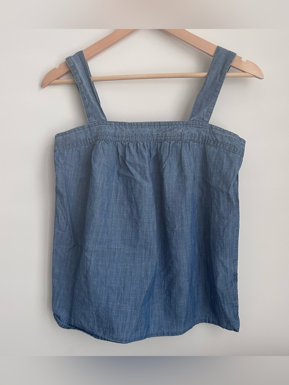 GAP Blue Denim Square Neckline Tank Top